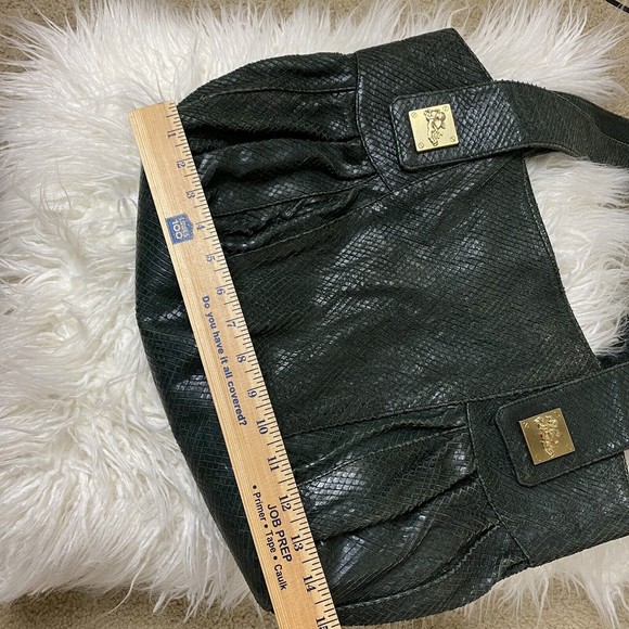 JENRIGO GREEN OLIVE SNAKE PYTHON LEATHER LARGE TOTE HAND SHOULDER BAG MADE ITALY - Picture 9 of 9